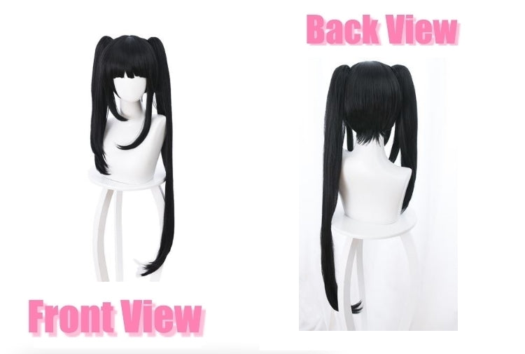 Date A Live Tokisaki Kurumi Black Cosplay Wigs Ponytail