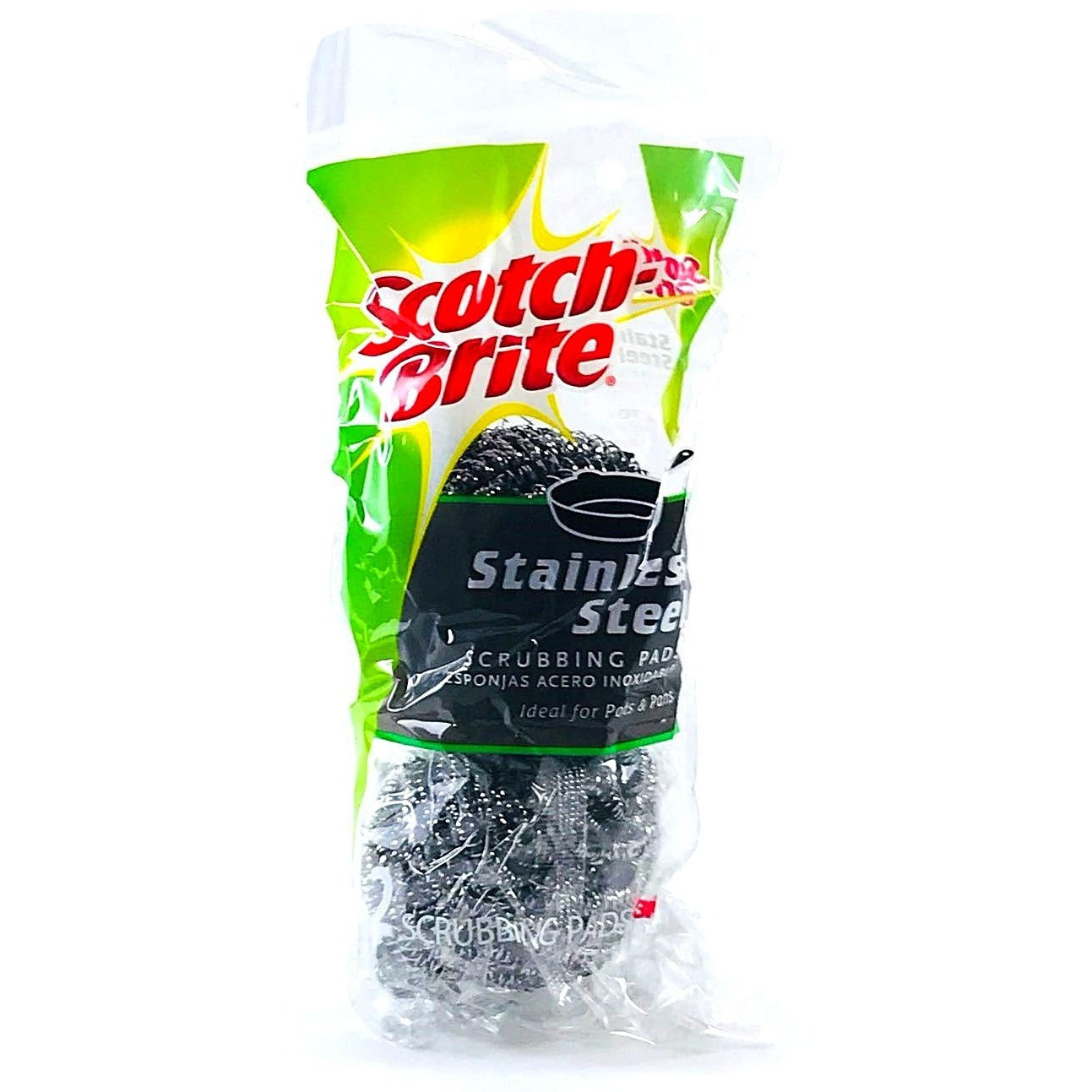 Scotch Brite Stainless Steel Scrubbing Pads 2 Count Pack Sand