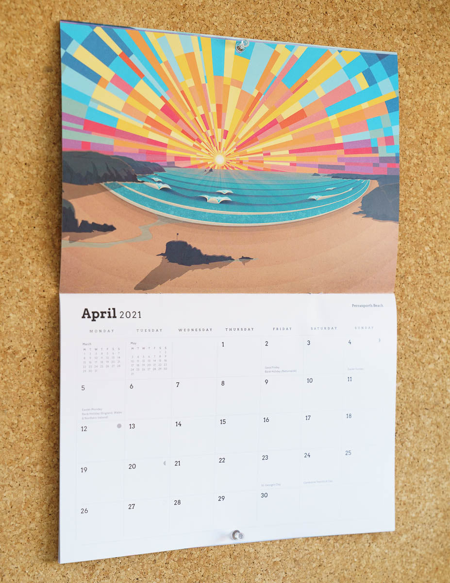 Laurie McCall Art Cornwall Beaches Calendar 2021