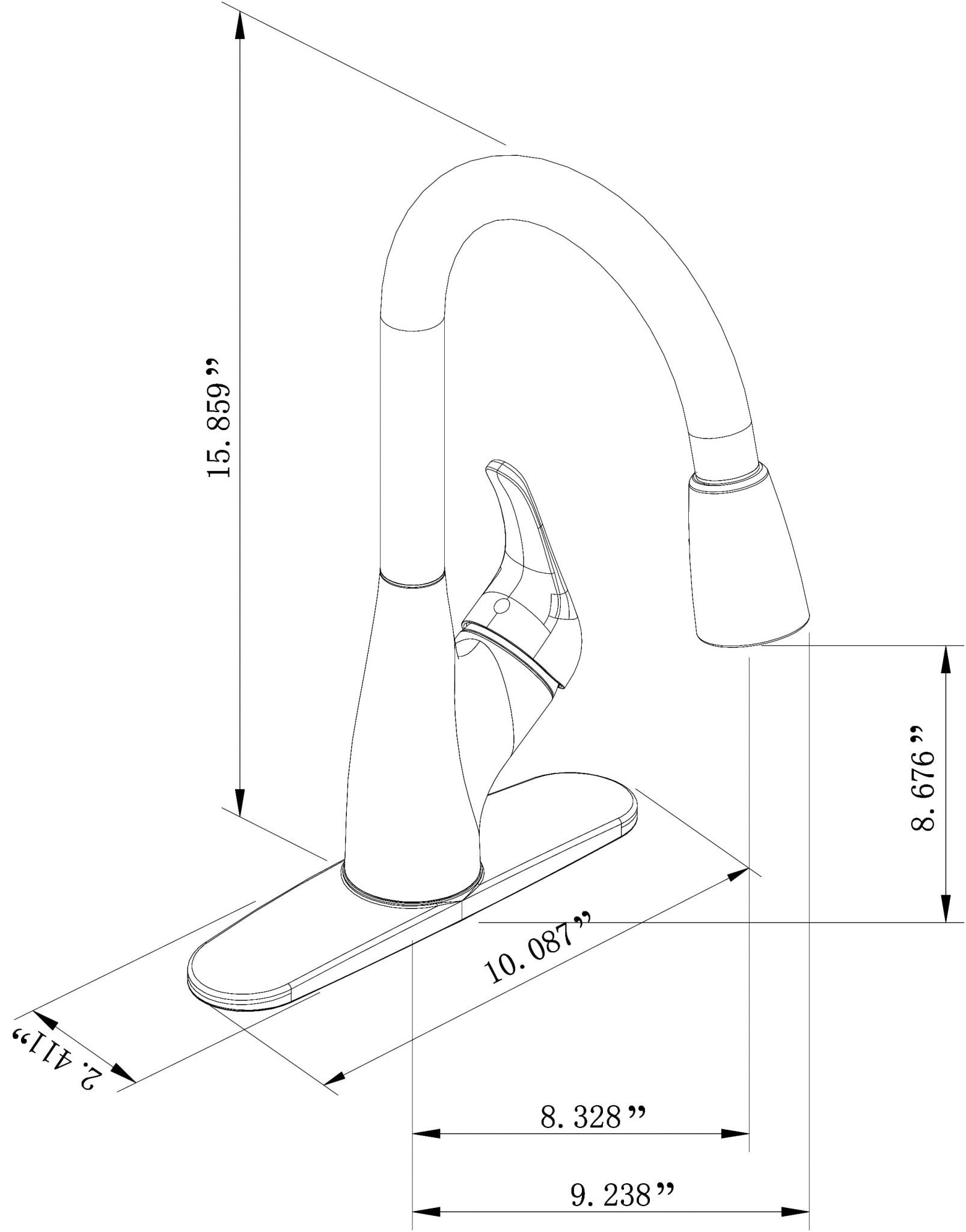 Phoenix PF231361 Single Handle Hybrid Kitchen Faucet (with Pull Down  Sprayer, Universal One or Three Hole Mount, Ceramic Disc, Chrome) 