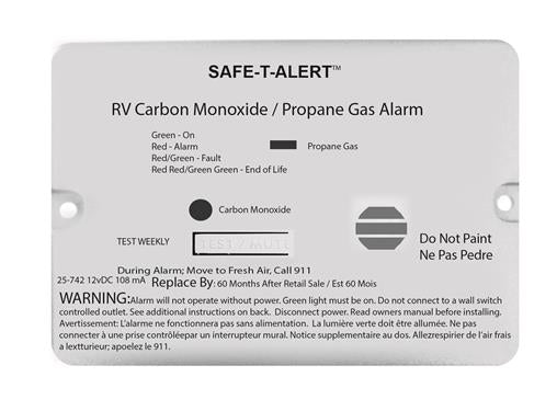 Mini Dual LP/CO Alarm - Flush Mount - White - 25-742-WT