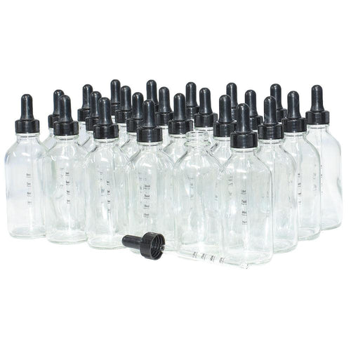 5oz clear glass bottle supplied with 24mm black plastic lid, can be fitted  with 24mm dropper insert