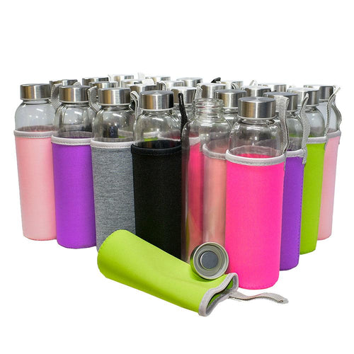 16 Oz Glass Water Bottle With Stainless Steel Cap Wholesale