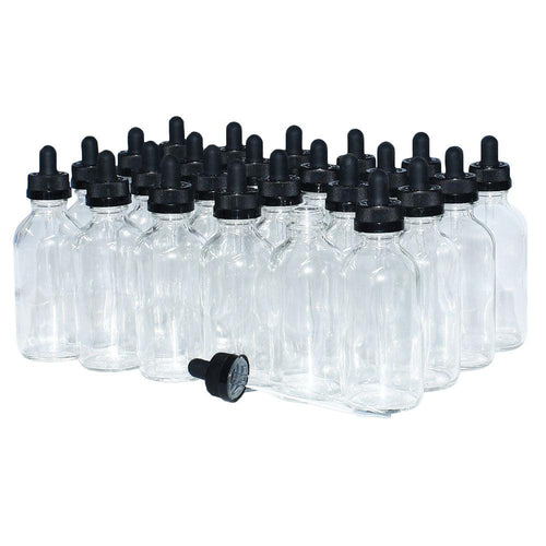 4 oz. Clear Boston Round with Black Child-Resistant Glass Dropper (22/400) (V20) (V8)