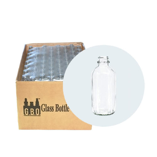 85 mL (3 oz) Boston Round Clear Glass Bottle 22-400