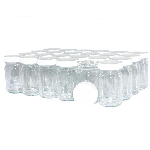 4 oz. Clear Glass Jar with Black Plastic Cap (48/400) (V4) (V7)