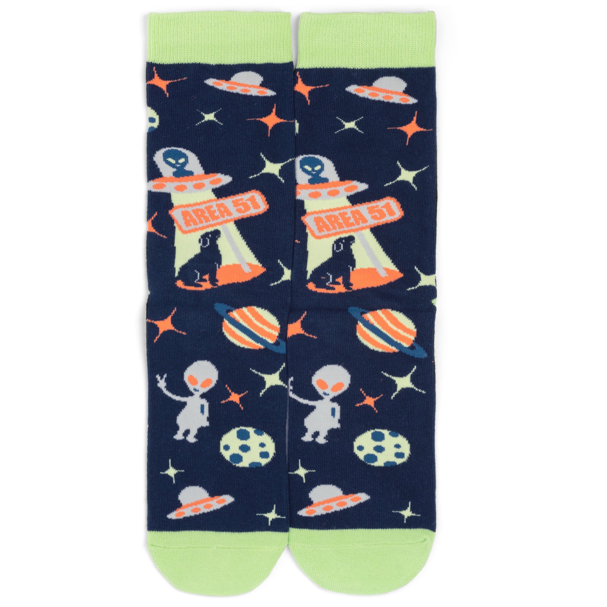 Lavley | Alien Socks | Crew Length Novelty Socks For Men & Women