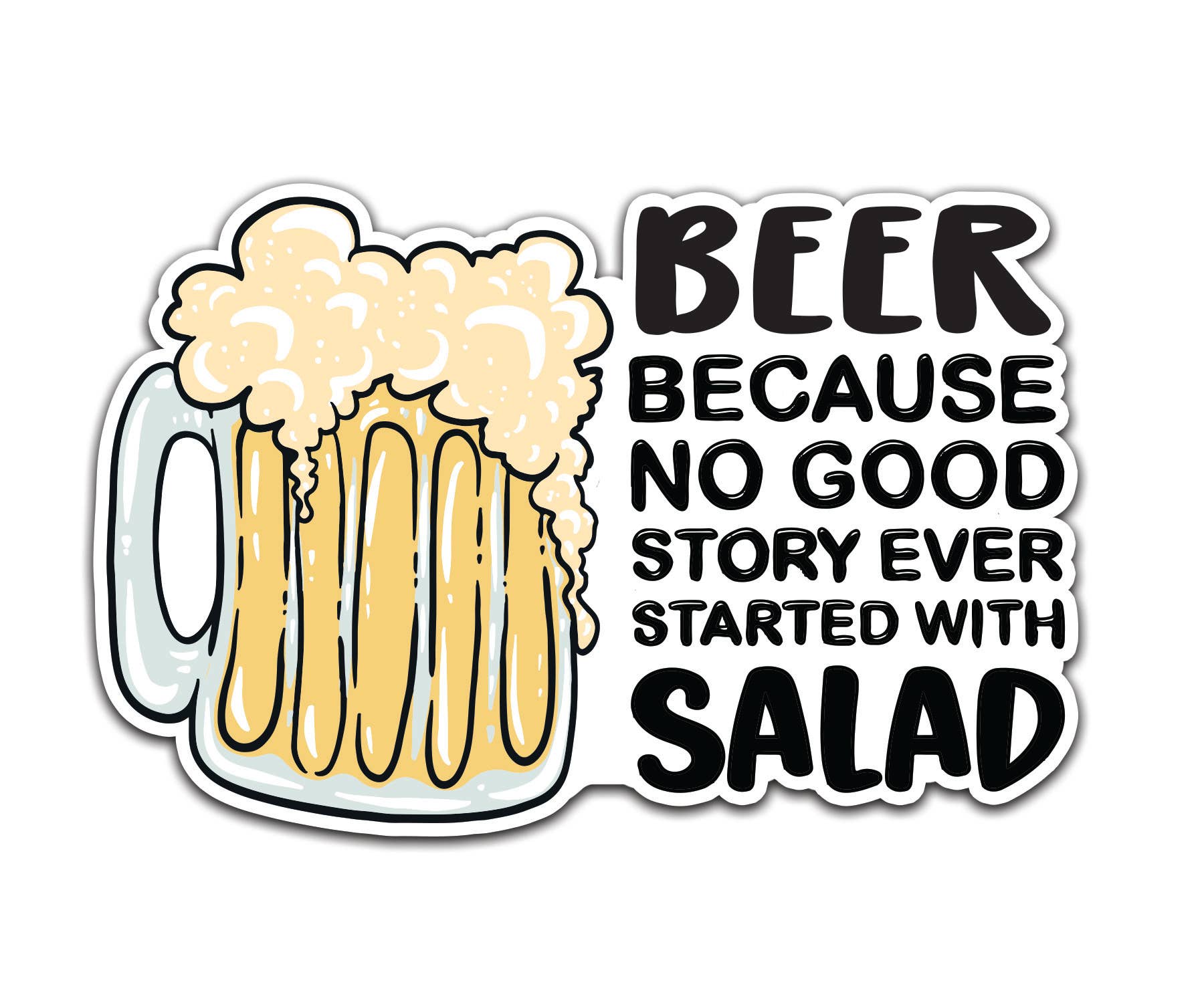 Necklet Rode datum uitvoeren Beer not Salad - Vinyl Sticker - Torched Products