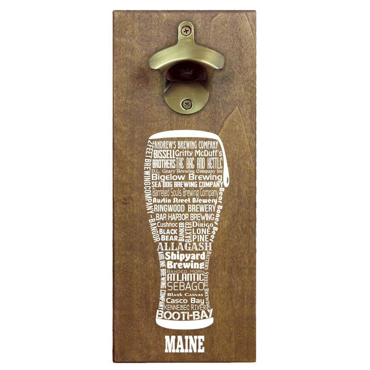 Maine Craft Beer Typography Cap Catching Magnetic Bottle Opener Torched Products