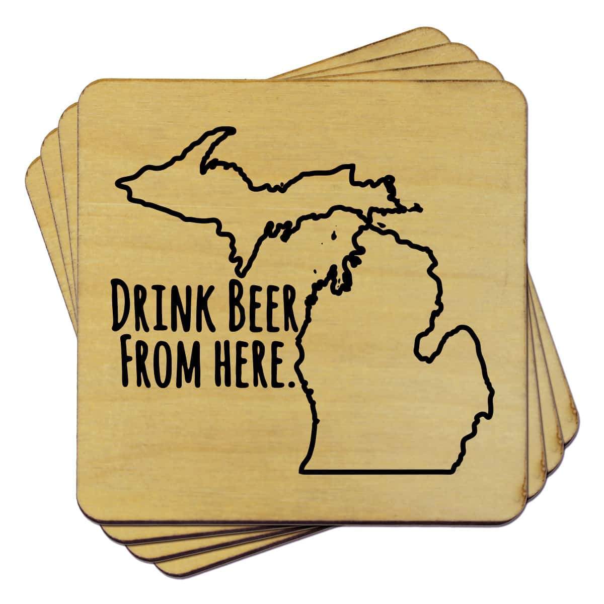 michigan drink coasters