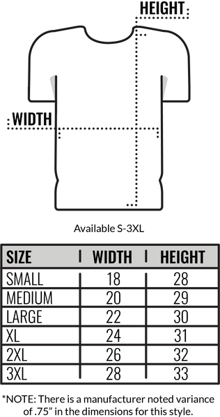 Gildan Tee Shirt Size Chart