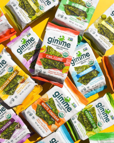 assortment of roasted seaweed snacks by gimMe