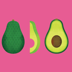 avocado illustration on a pink background