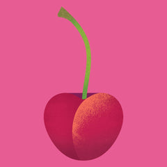 cherry  illustration on a pink background
