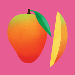 mango  illustration on a pink background