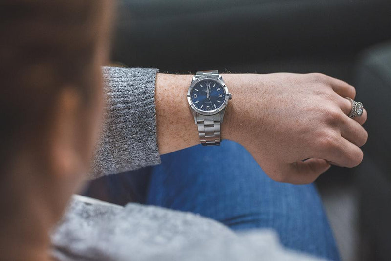 34mm rolex on woman's wrist