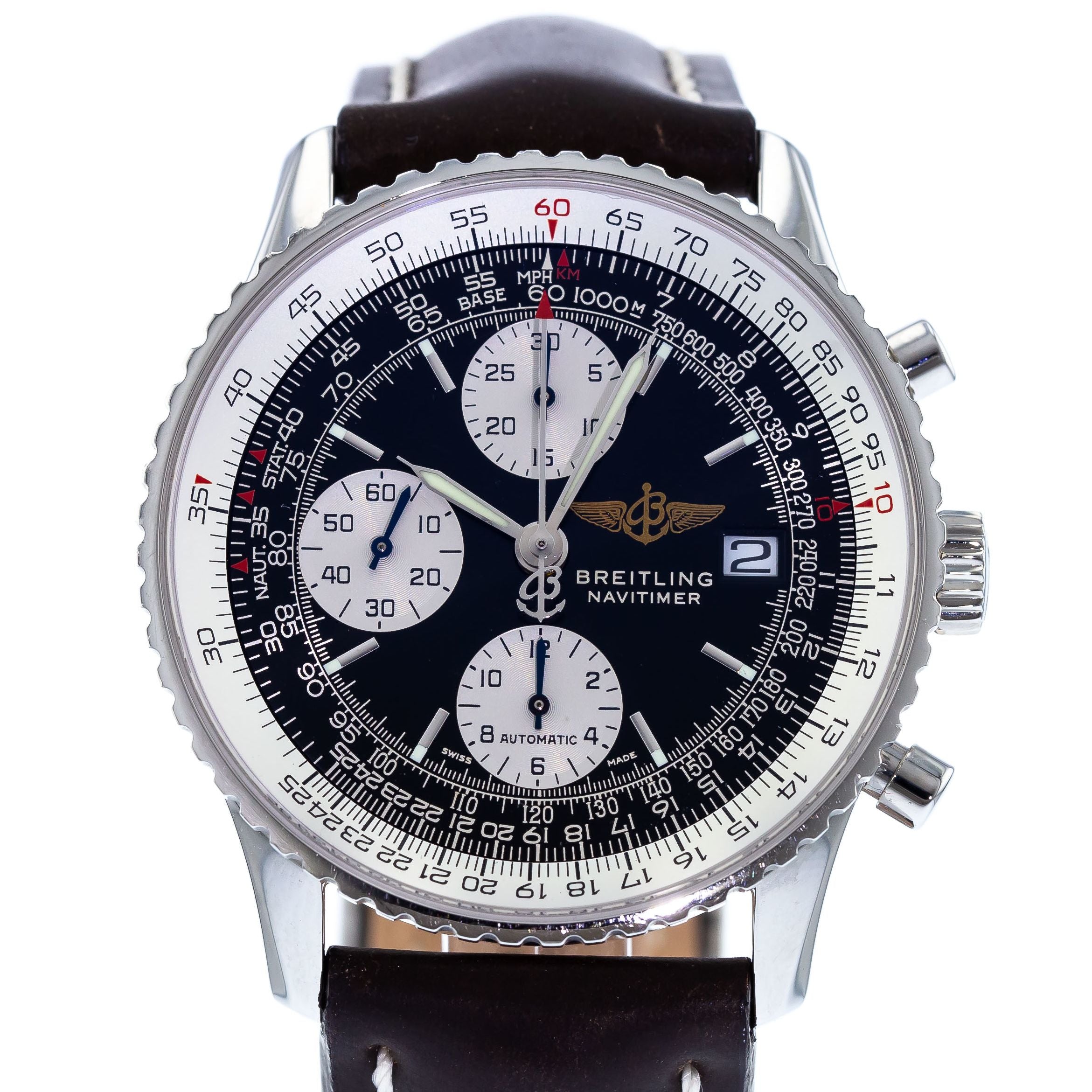 Authentic Used Breitling Old Navitimer II A13322 Watch (10-10-BRT-QNKPD7)