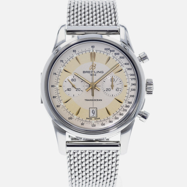 Breitling Transocean Chronograph Stainless Steel Watch AB0154