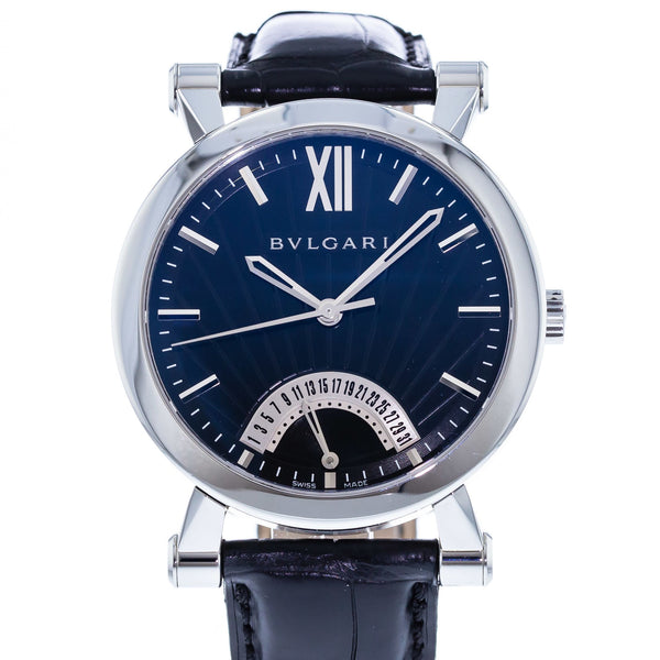 Bvlgari Pre-owned Bvlgari Diagono Automatic Black Dial Men's Watch AL 38 G  - Pre-Owned Watches, Diagono - Jomashop