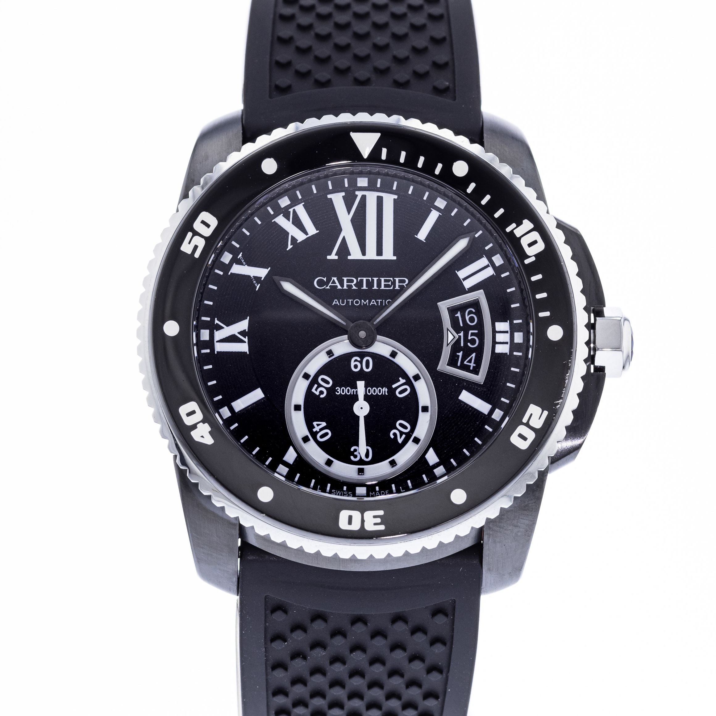 Authentic Used Cartier Calibre de Cartier Diver Carbon WSCA0006 Watch ...