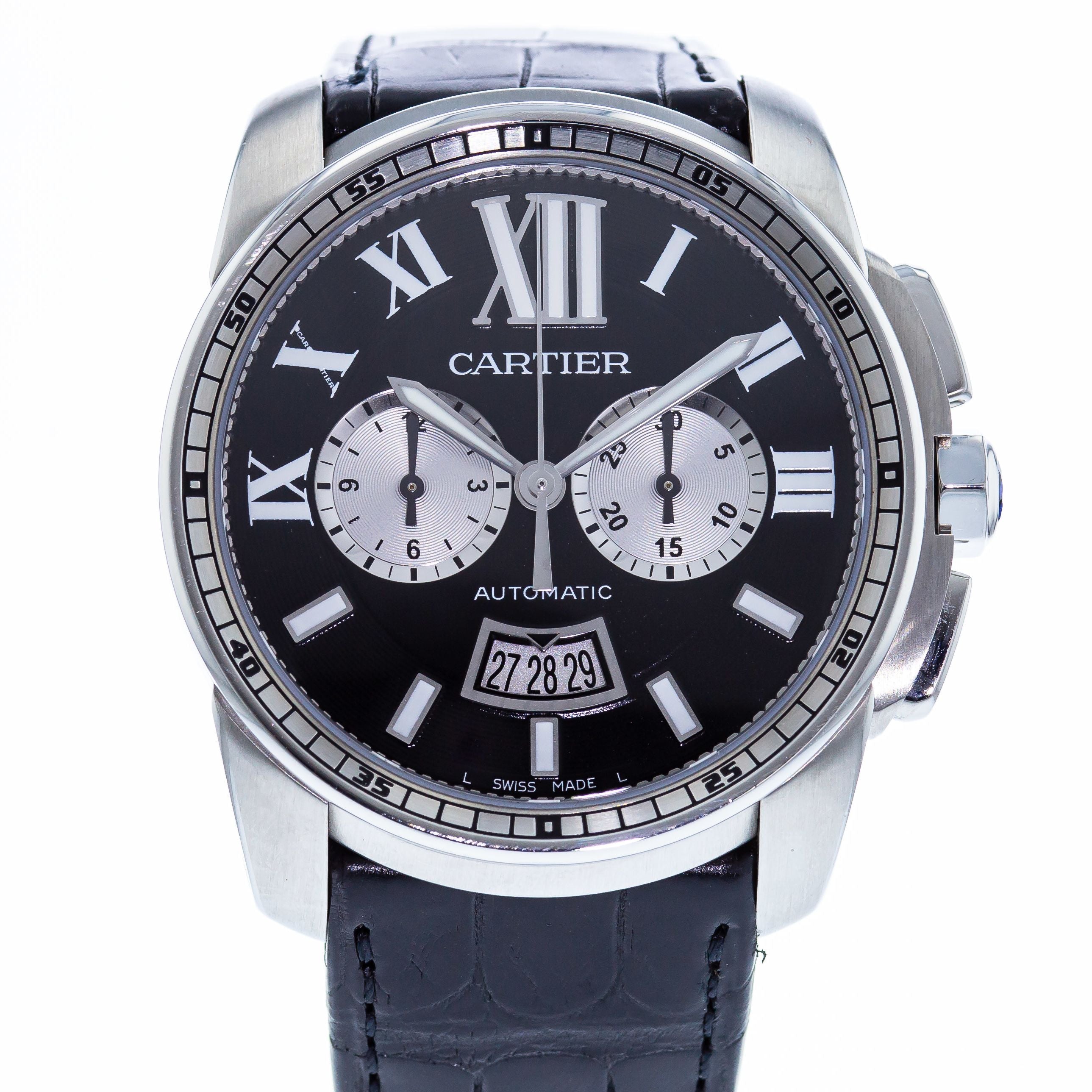 cartier calibre chronograph pre owned