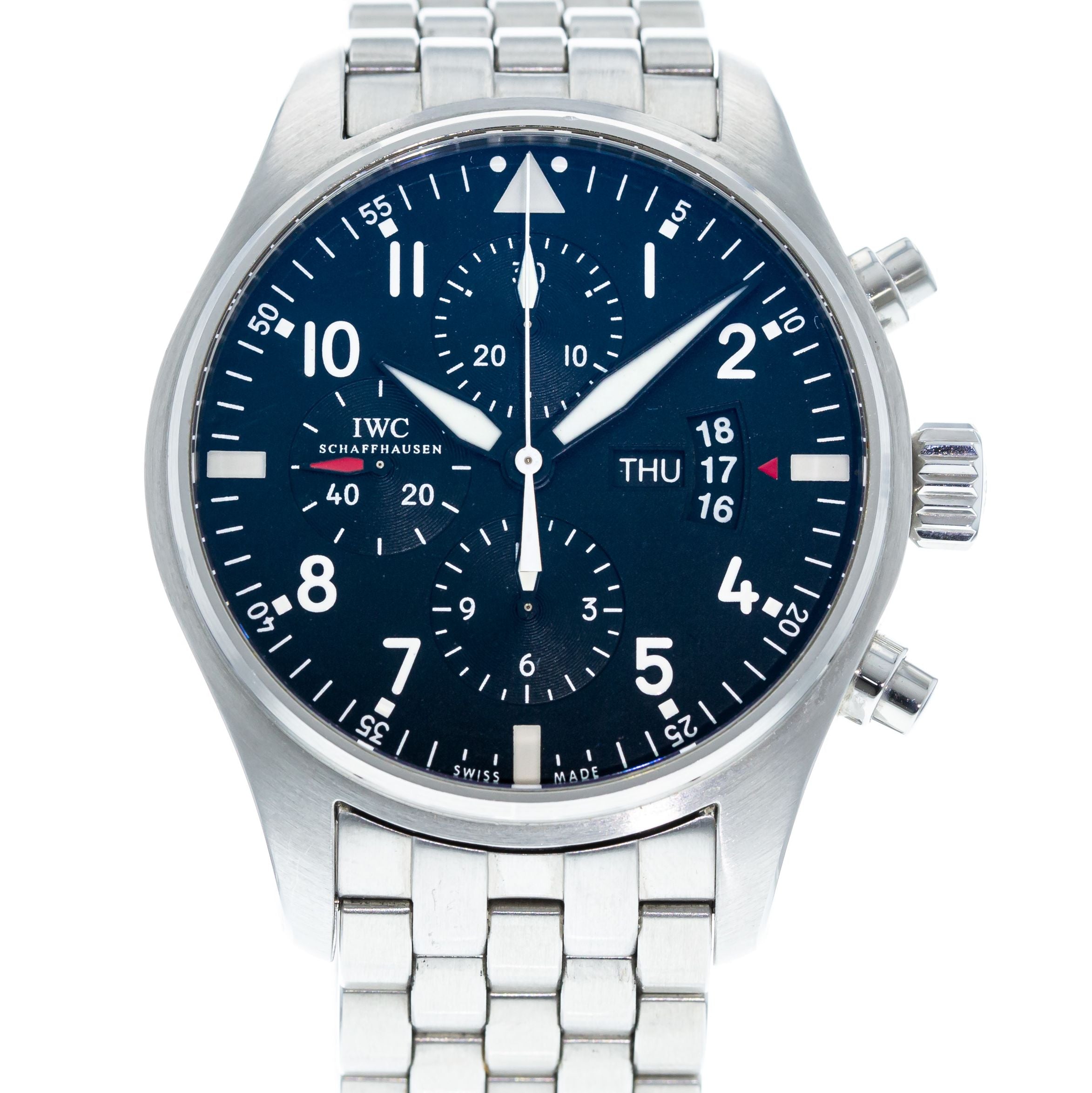 Authentic Used IWC Pilot Chronograph IW3777-04 Watch (10-10-IWC-2H4DEY)