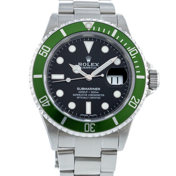 Authentic Used Rolex Submariner Kermit 16610V Watch (10-10-ROL-HRGQC3)