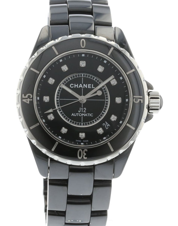 H0940 Chanel J 12 - Black Large Size No Diamonds
