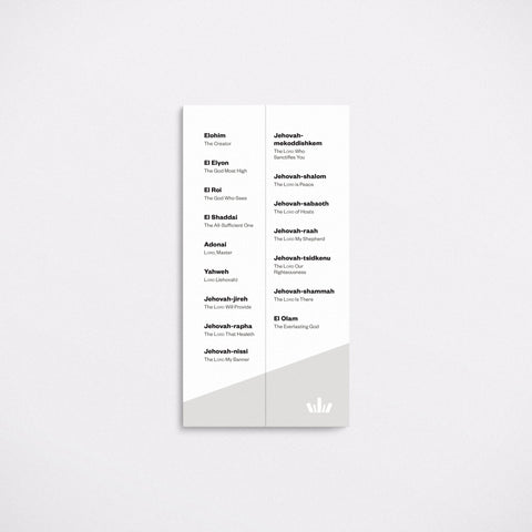 Names of God 4x6 Index Cards