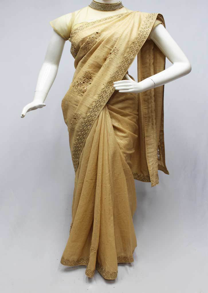 sandal colour silk saree