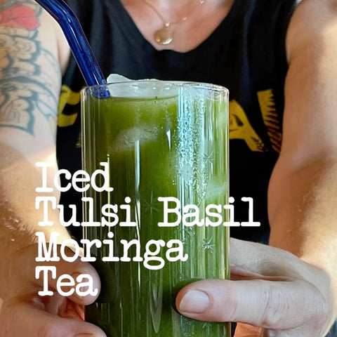 tulsi basil moringa iced tea