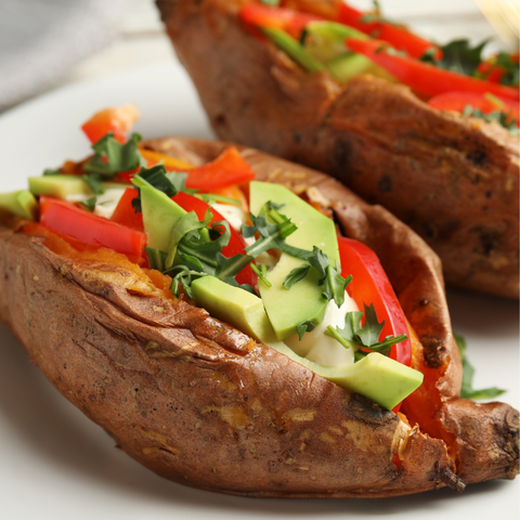 jacket sweet potato with avocado