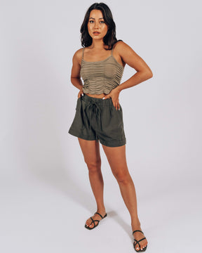 You’re Perfect Drawstring Shorts-Olive