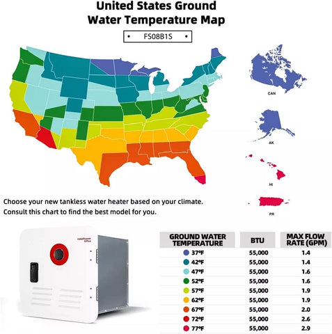 United States Water Temperature Chart