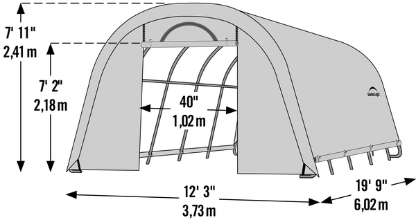 12x20x8 ft heavy duty round greenhouse schematic