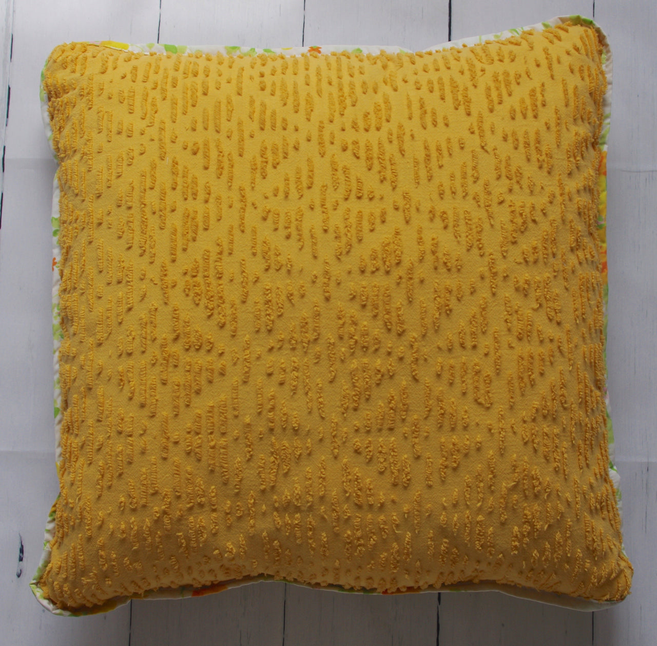 20 Gold Vintage Chenille Retro Geo Square Pillow Hilary Hope