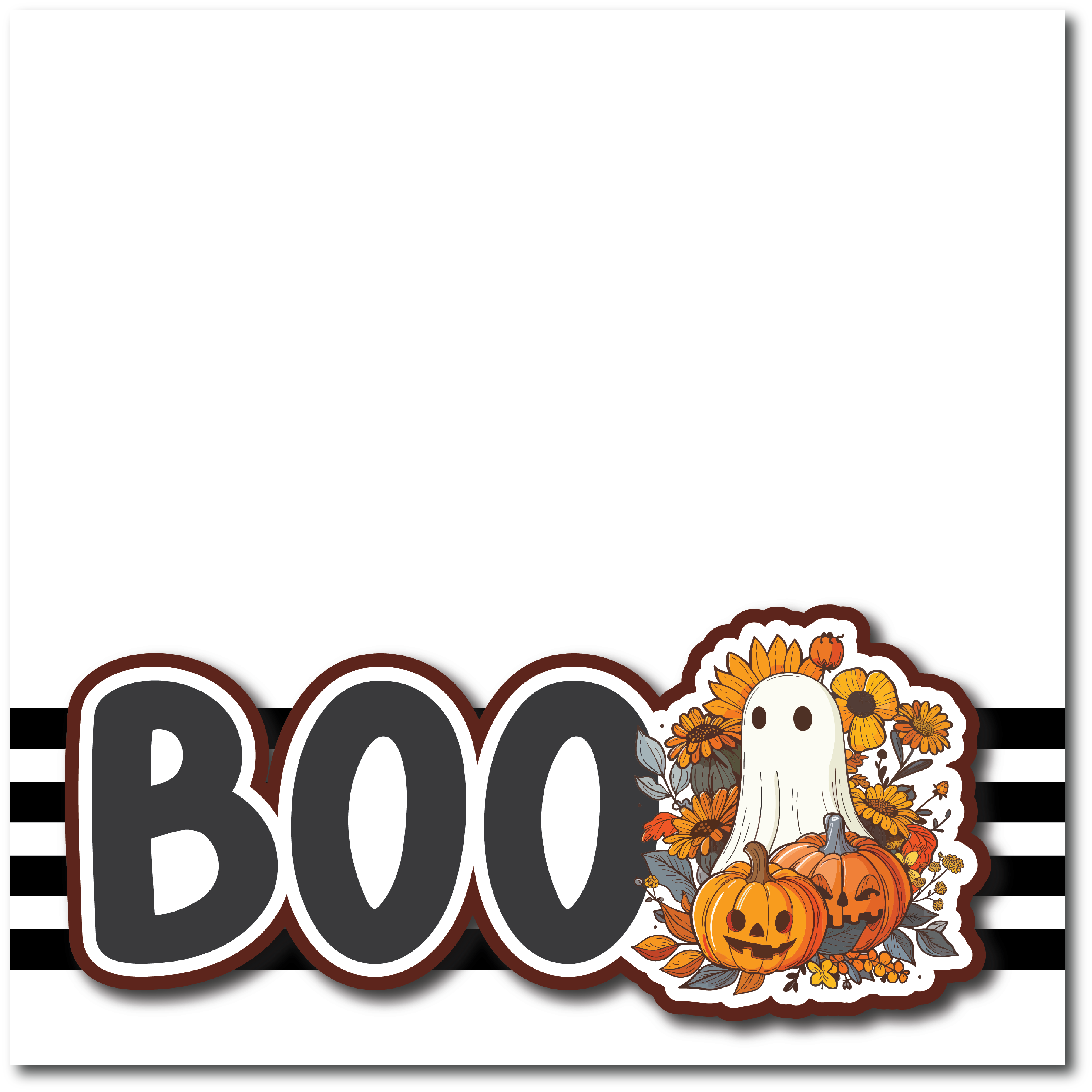 Boo - Printed Premade Scrapbook Page 12x12 Layout