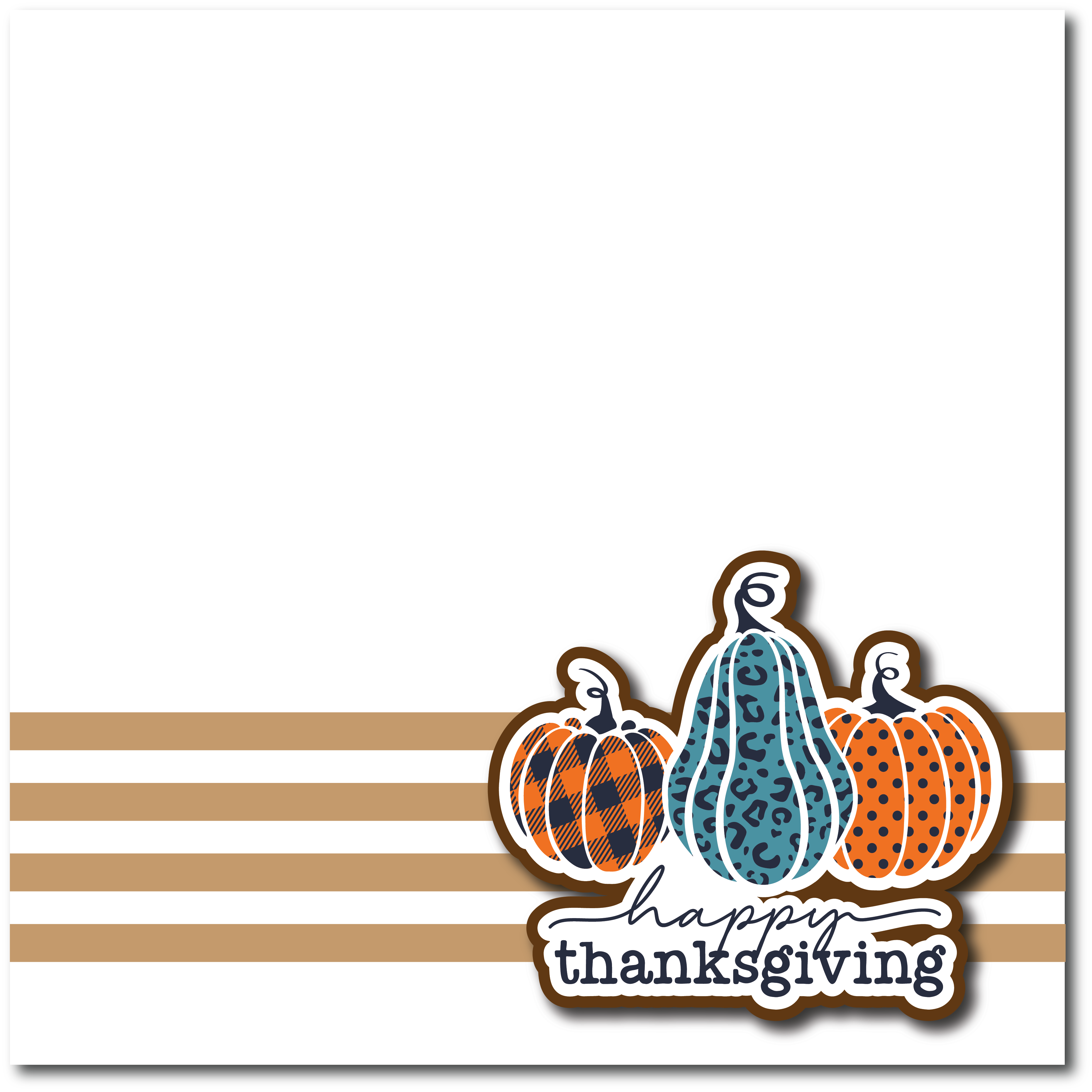 Happy Thanksgiving - Printed Premade Scrapbook Page 12x12 Layout