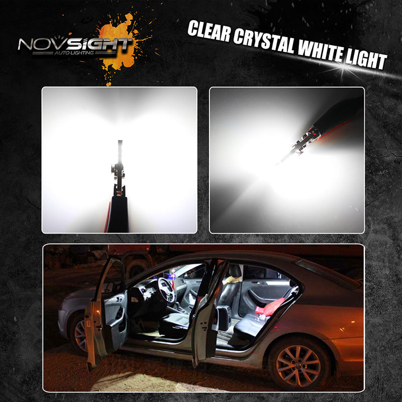 NOVSIGHT 2X T10 LED Car Side Wedge Light Lamp Bulbs Super White Error Free 12V