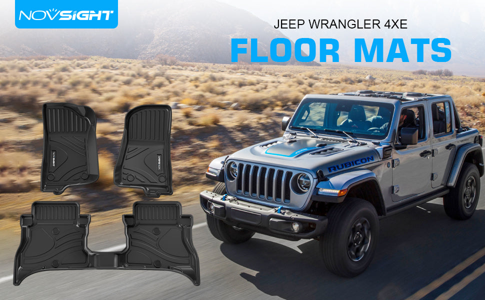 Floor Mats Jeep Wrangler 4xe 2021 2022 Custom Fit All Weather TPE Floo –  Novsight