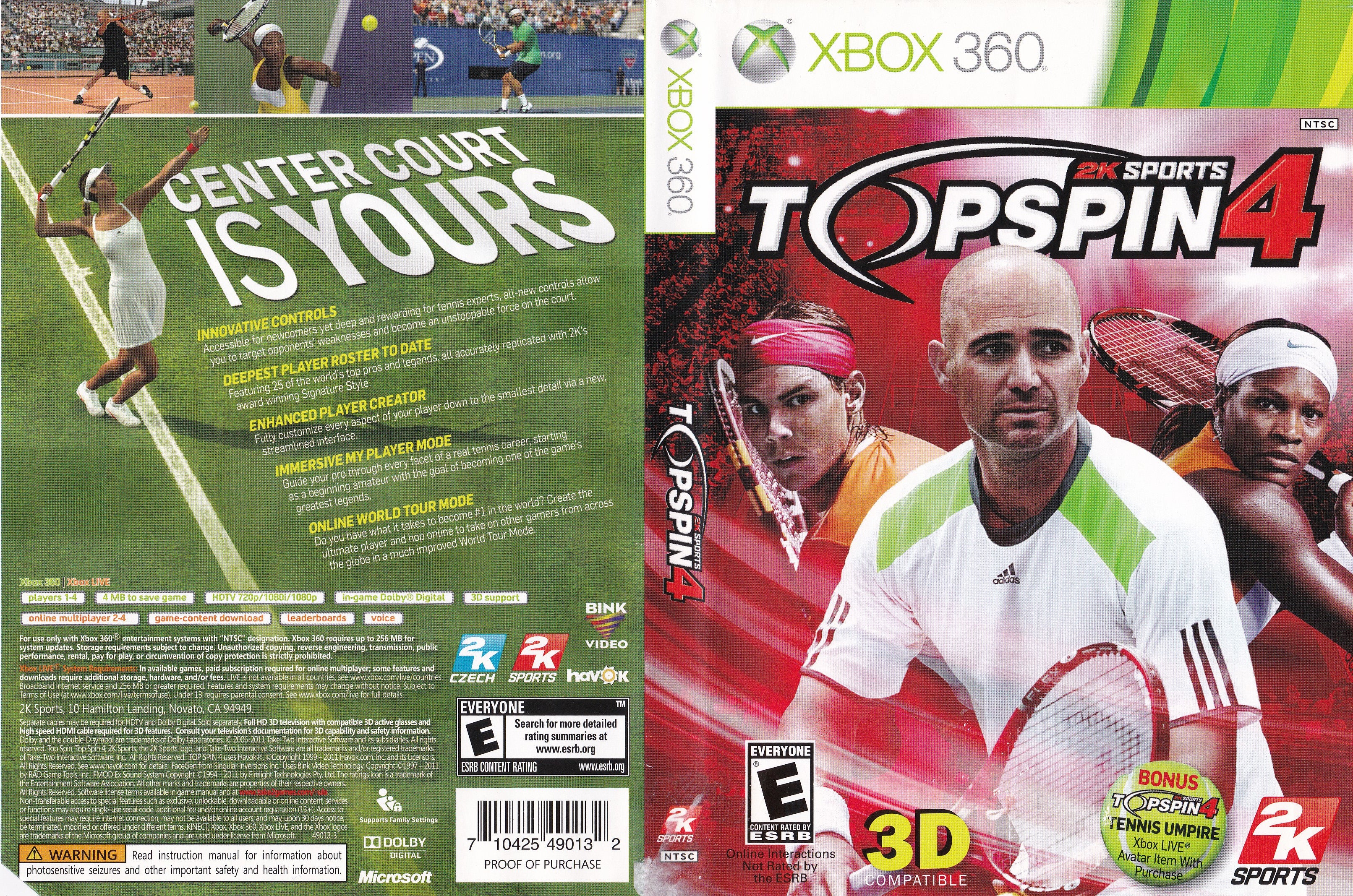 top spin 4 xbox 360