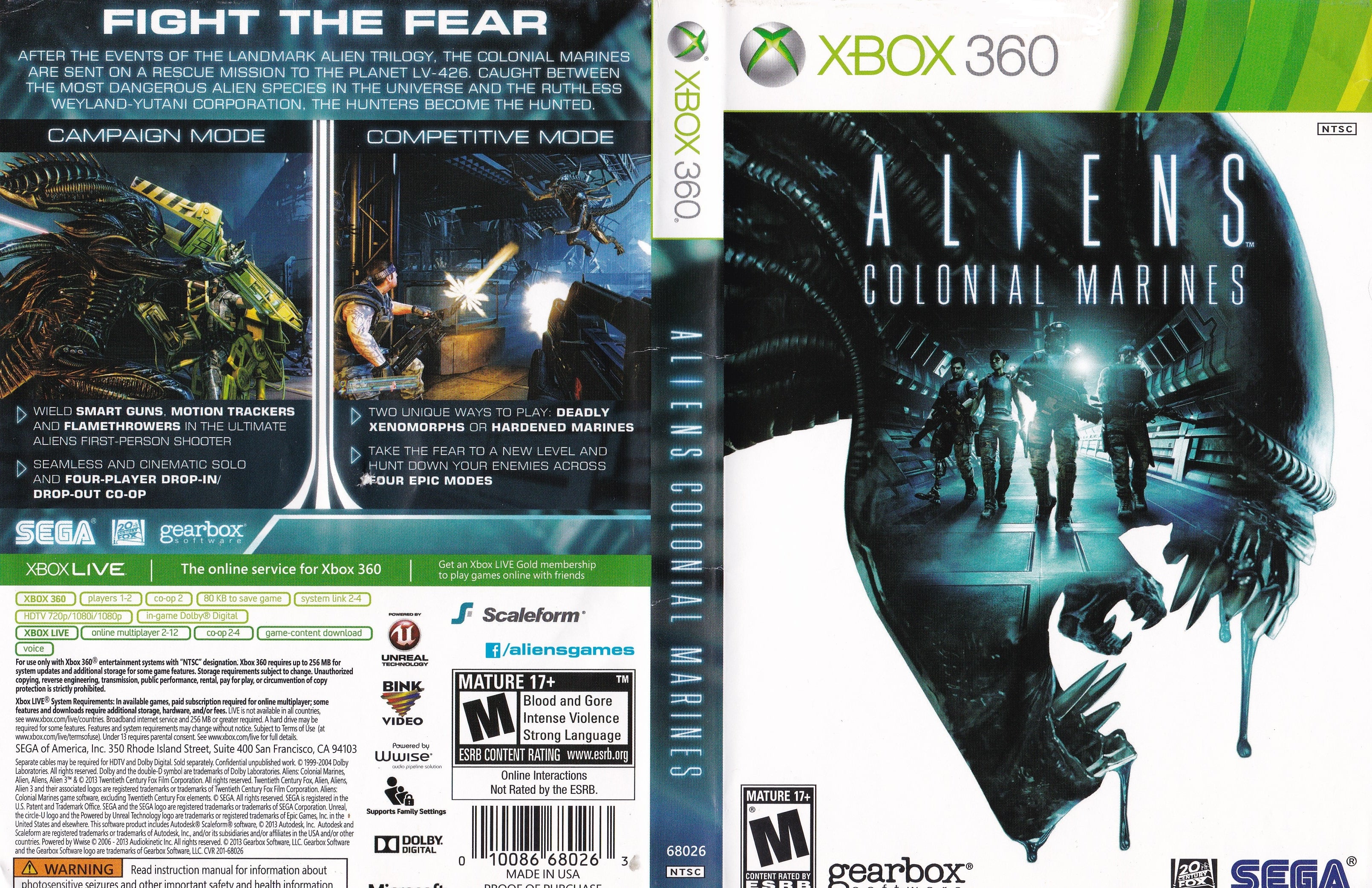aliens colonial marines xbox one