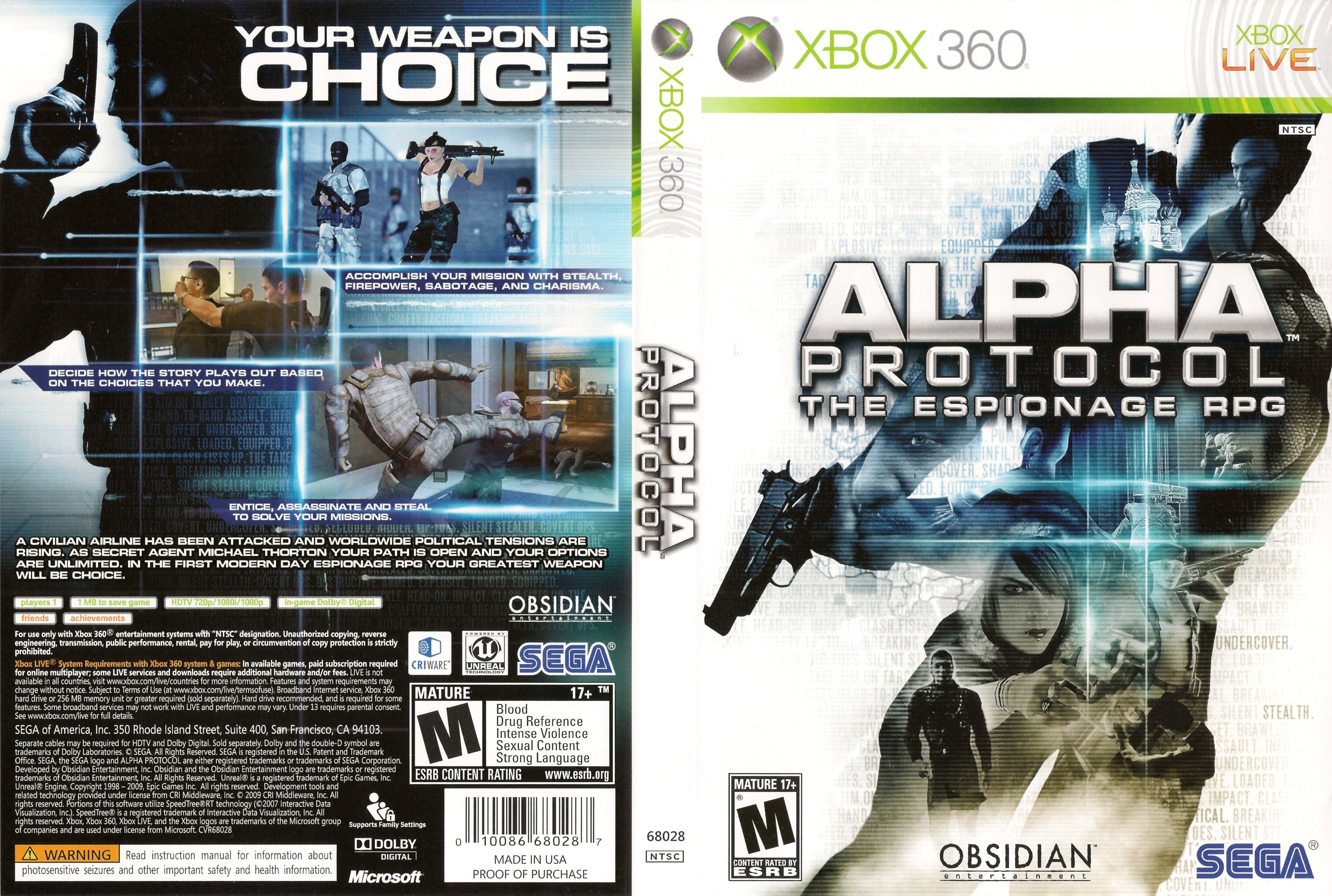 Alpha Protocol The Espionage Rpg Xbox 360 Clarkade