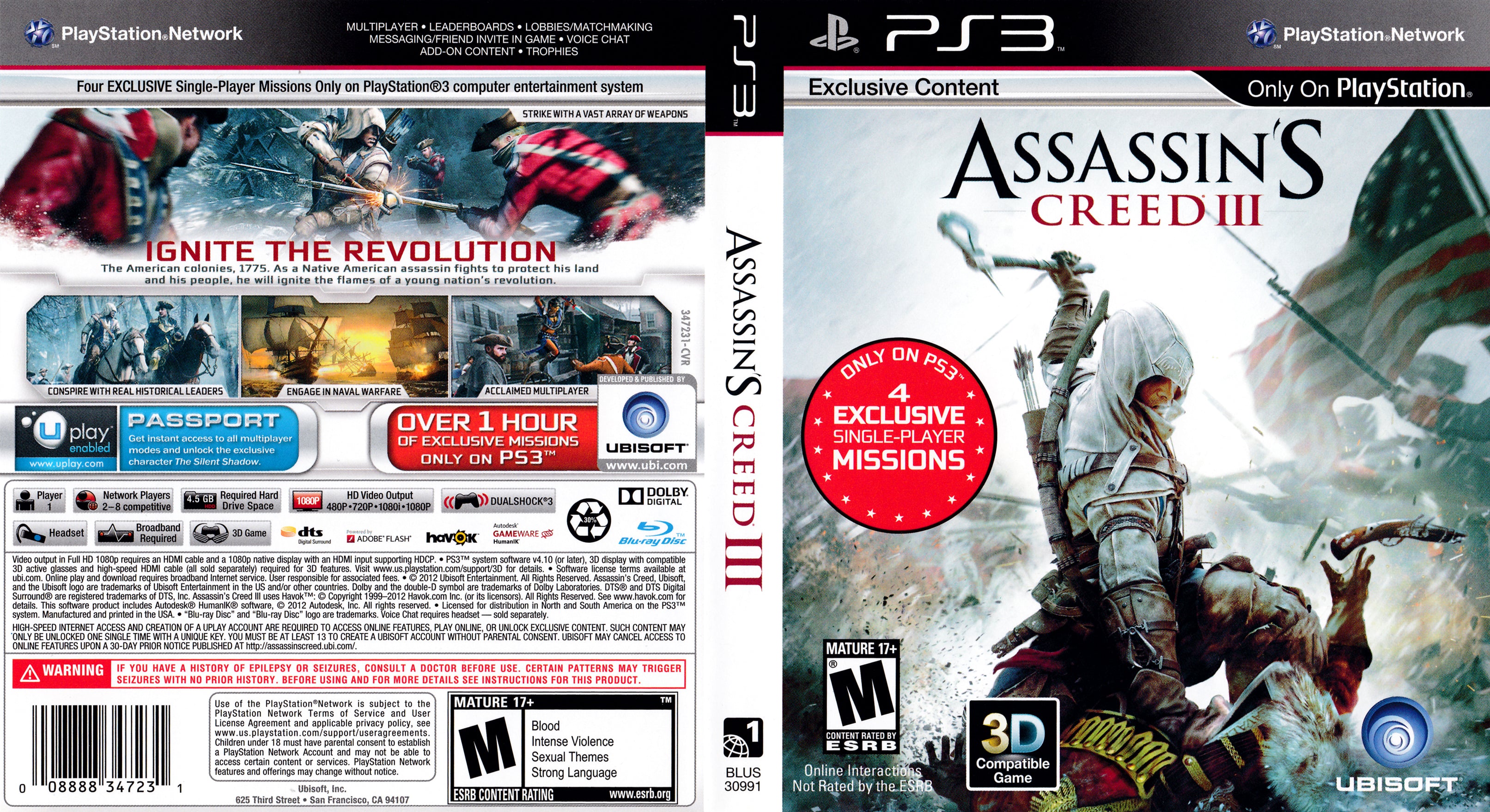 Apretar infancia sensación Assassin's Creed III PS3 | Clarkade