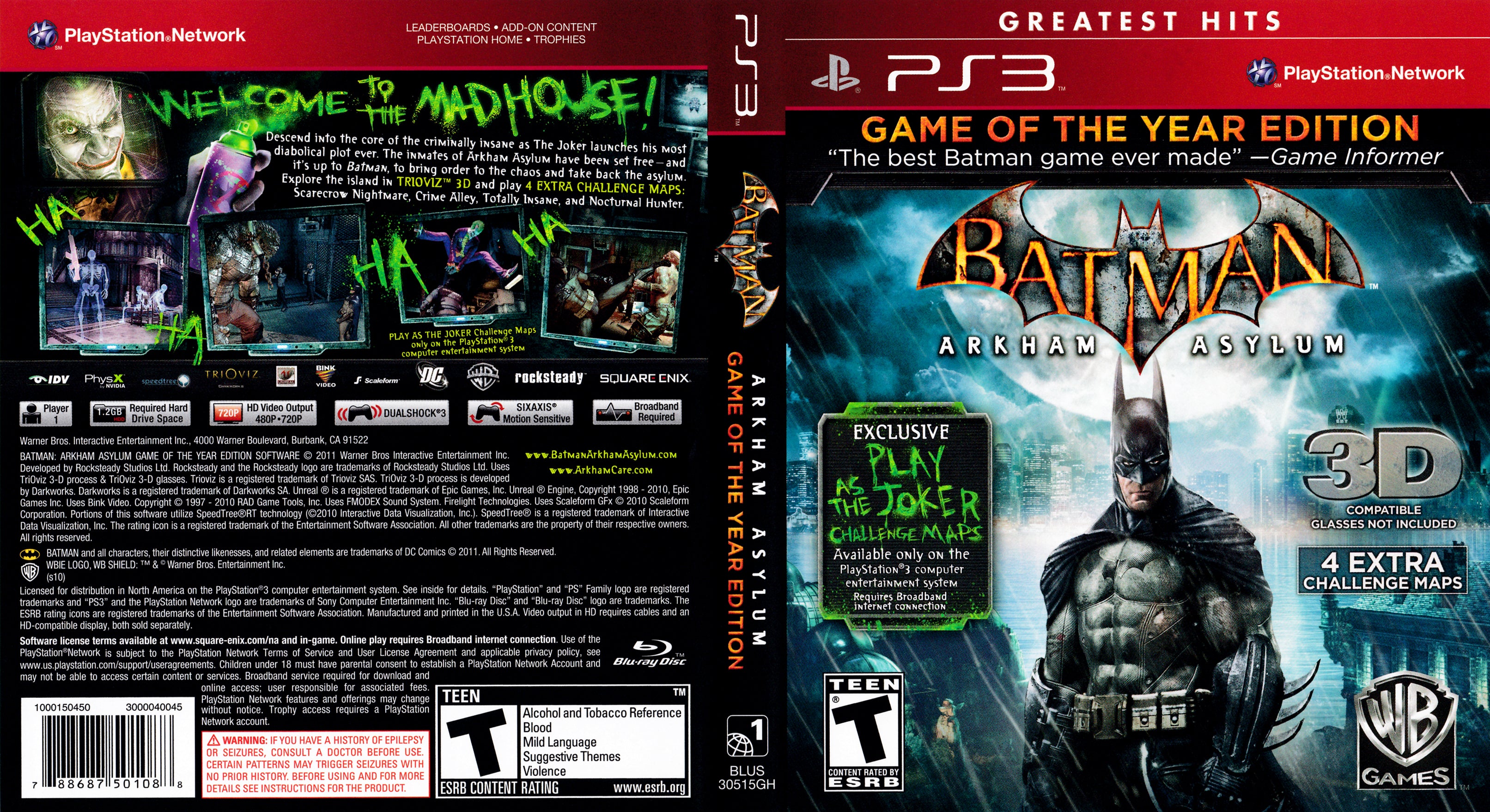 Batman Arkham Asylum Game of The Year Edition PS3 | Clarkade