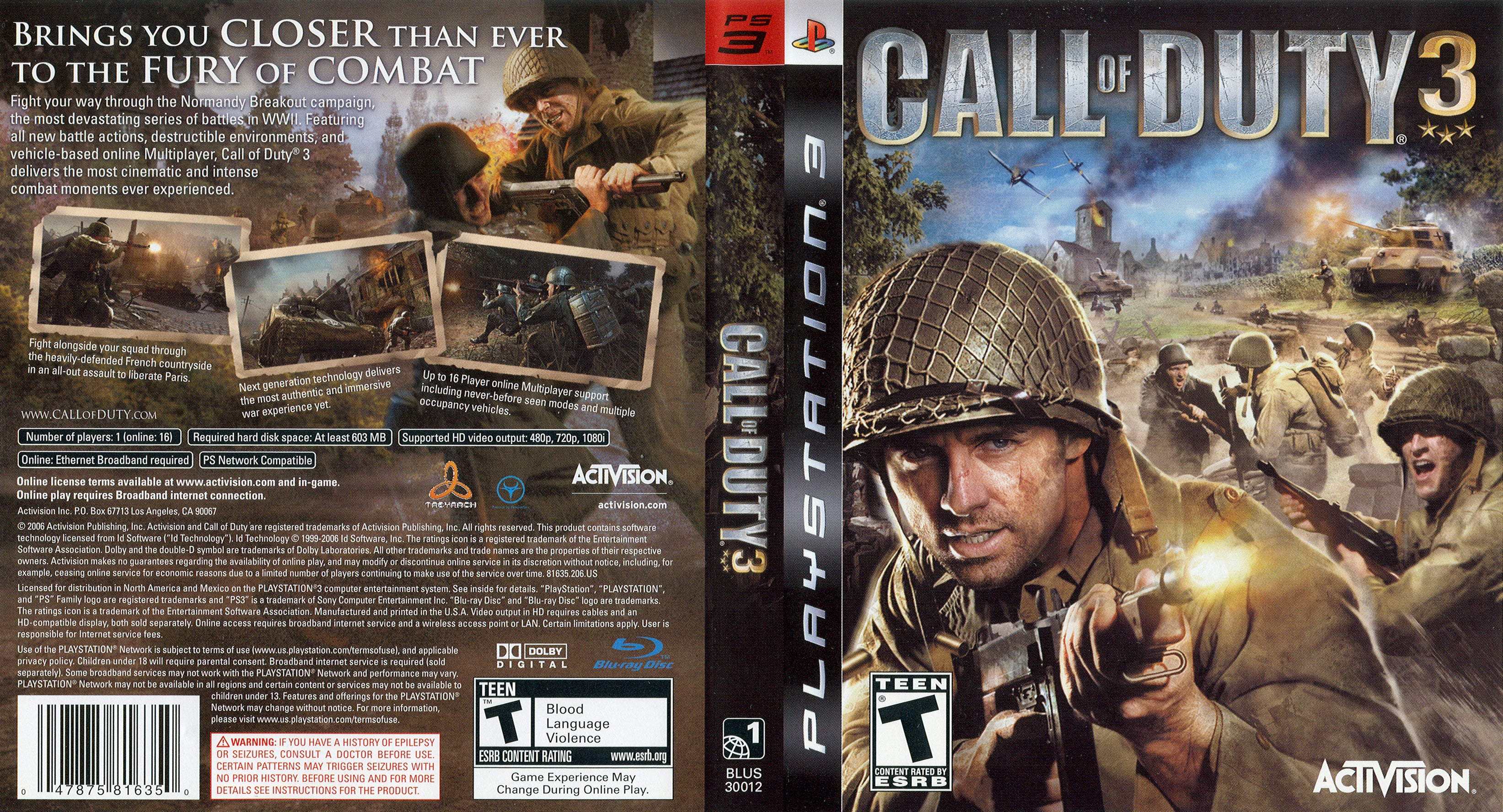 paquete Introducir Cerco Call Of Duty 3 PS3 | Clarkade