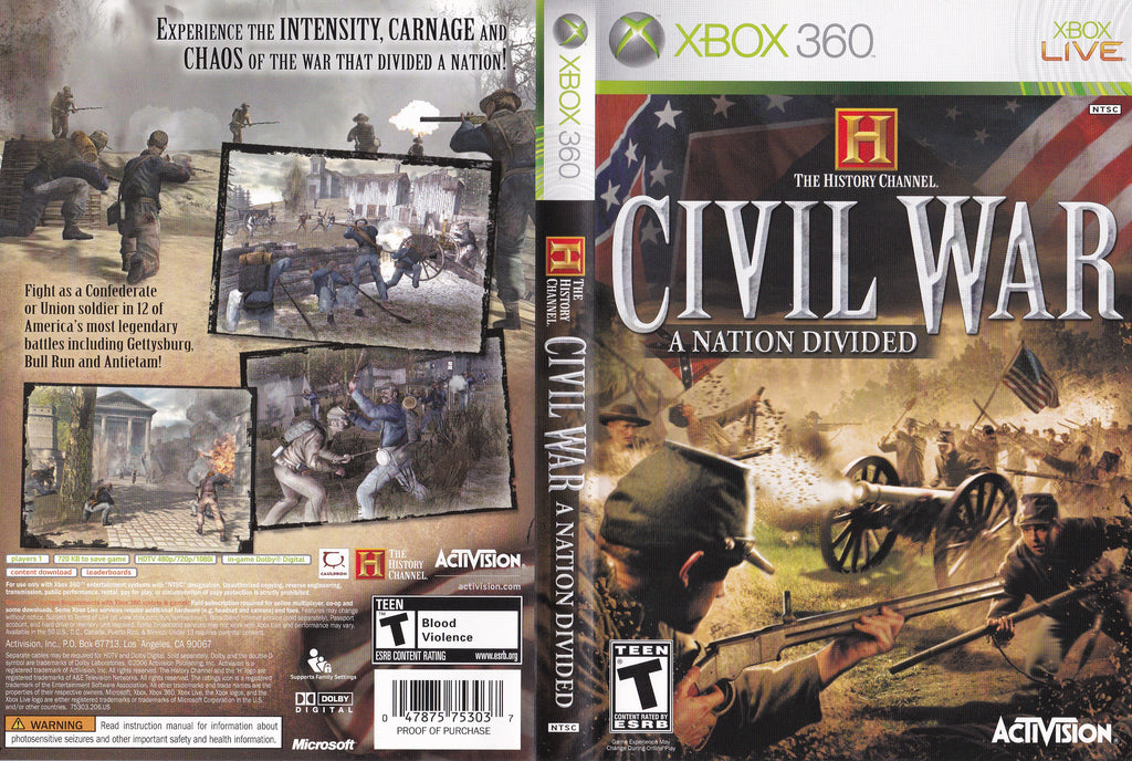 history channel civil war game xbox 360