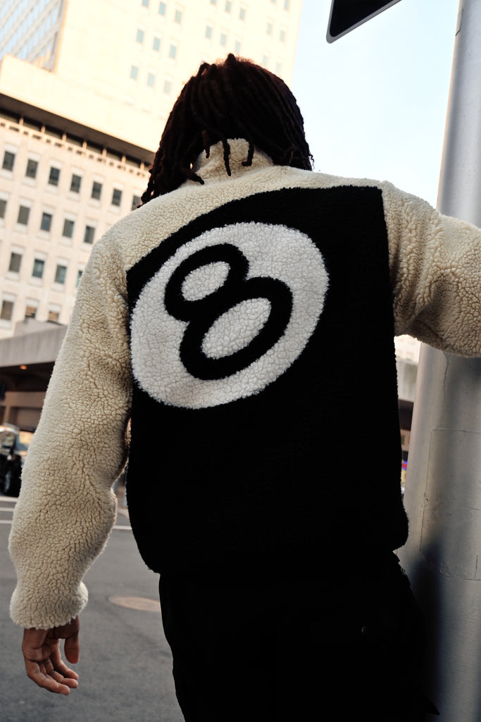 STUSSY 8 BALL SHERPA JACKET 22AW | www.jarussi.com.br