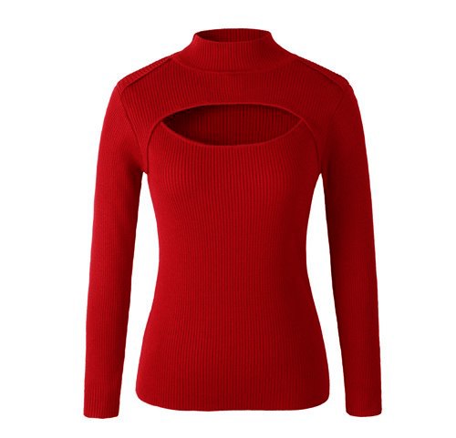 Japanese Fashion Women Sexy Anime Keyhole Sweater Turtleneck Knit Pull