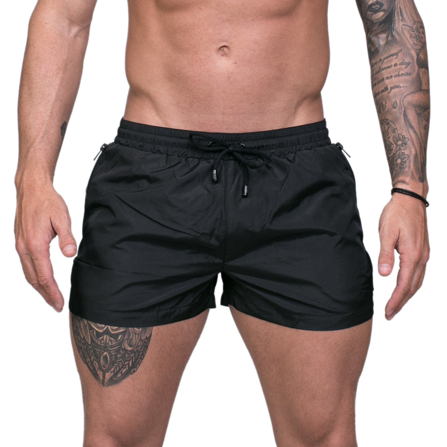 Download Signature Black Swim Shorts with Matte Black Detailing ...